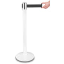 Poteau de Séparation Blanc avec Bandes Rétractables 225 cm