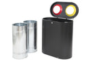 Duo Afvalbak - 2x50L - Zwart