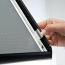 Infostandaard met Kliklijst Gebogen met Verstekhoeken Zwart