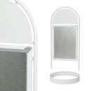 Stoepbord B2 Rond Staal Wit