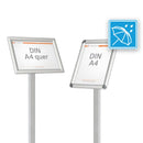 Présentoir sur pied étanche avec cadre à clips A4 pour extérieur