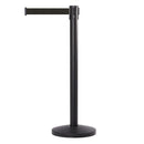Poteau de délimitation noir avec bande rétractable de 490 cm