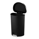 EKO Hana Halfronde Pedaalemmer 55 Liter Zwart