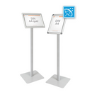 Présentoir sur pied étanche avec cadre à clips A4 pour extérieur