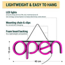 Panneau néon LED OPEN Rose