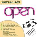 Panneau néon LED OPEN Rose