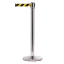 Poteau de Séparation avec Bandes Rétractables 300 cm Chromé