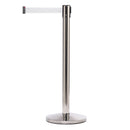 Poteau de Séparation avec Bandes Rétractables 300 cm Chromé