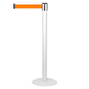 Poteau de Séparation avec Bandes Rétractables 300 cm Blanc