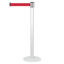 Poteau de Séparation avec Bandes Rétractables 300 cm Blanc