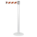 Poteau de Séparation avec Bandes Rétractables 300 cm Blanc