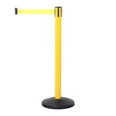 Poteau de délimitation jaune avec bande rétractable 340 cm