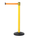 Poteau de délimitation jaune avec bande rétractable 340 cm