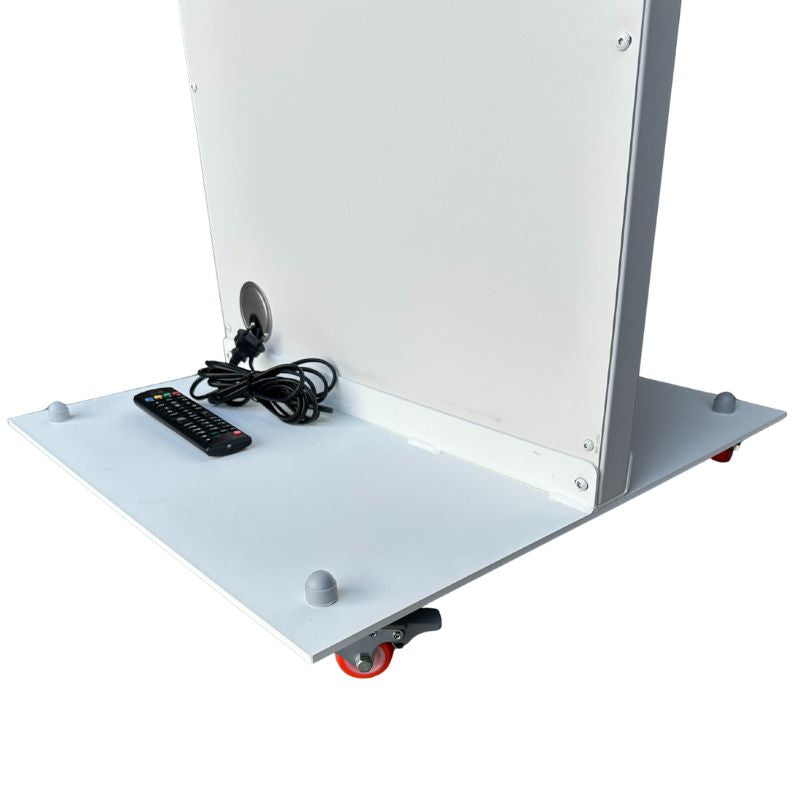 43'' LG 4K Digitale Signage Totem op Wielen – Vrijstaand Reclamescherm Wit, 24/7 Gebruik