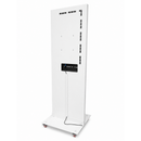 Totem d’affichage digital LG 43" 4K sur roulettes – Blanc – Écran publicitaire professionnel 24/7 – Avec CMS, gestion web, planificateur de contenu & éditeur