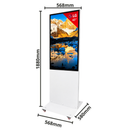 Totem d’affichage digital LG 43" 4K sur roulettes – Blanc – Écran publicitaire professionnel 24/7 – Avec CMS, gestion web, planificateur de contenu & éditeur