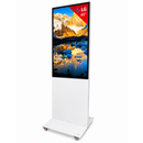 Totem d’affichage digital LG 43" 4K sur roulettes – Blanc – Écran publicitaire professionnel 24/7 – Avec CMS, gestion web, planificateur de contenu & éditeur