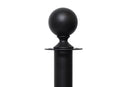Afzetpaal Zwart Met Ronde Bol voor Koord