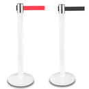 Poteau de Séparation Blanc avec Bandes Rétractables 225 cm