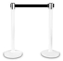 Poteau de Séparation Blanc avec Bandes Rétractables 225 cm