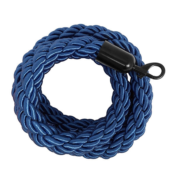 Corde de balisage bleue avec fermeture noire de 200 cm.