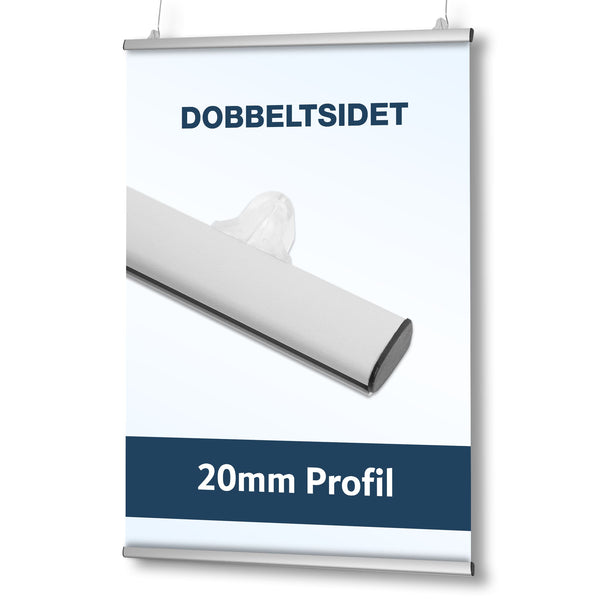 Dubbelzijge Posterklemmen 20mm