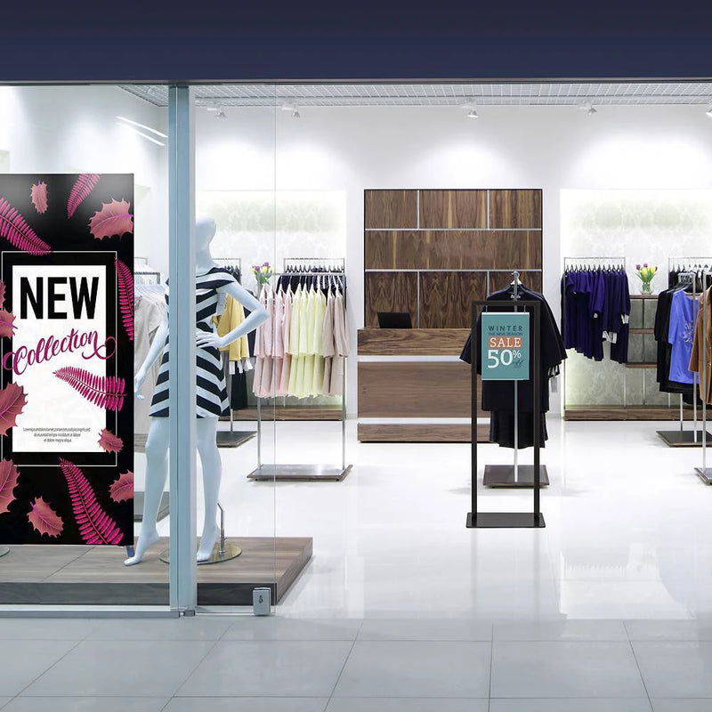 Présentoir sur pied ECO avec cadre à clip Premium