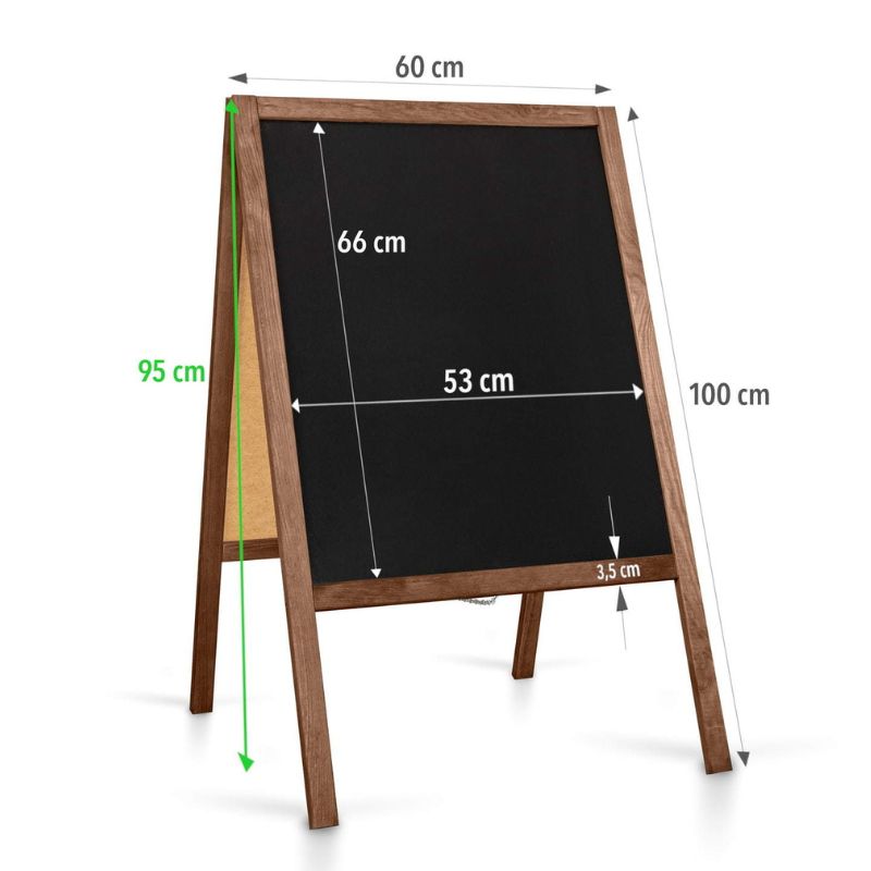 Krijtstoepbord 60x100cm Klassiek Hout