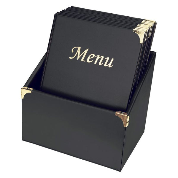 Carte de menu A4 noire - Lot de 10