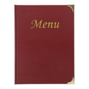 Carte de menu A4 Bordeaux
