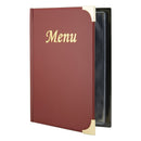 Carte de menu A5 Bordeaux