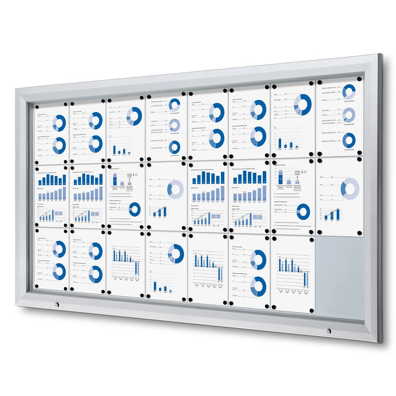 Vitrine Premium avec tableau blanc construit 4xA4 | B1 Marquedeveiliging