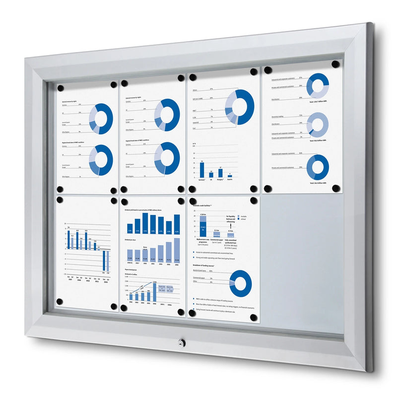 Vitrine Premium avec tableau blanc construit 4xA4 | B1 Marquedeveiliging