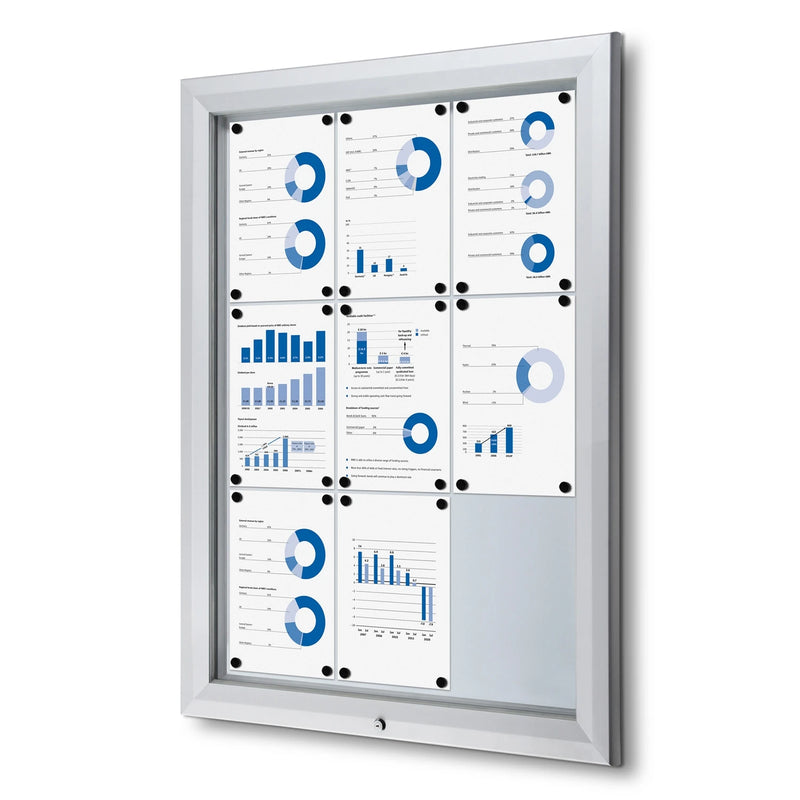 Vitrine Premium avec tableau blanc construit 4xA4 | B1 Marquedeveiliging