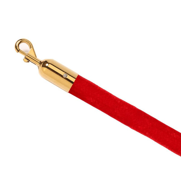 Corde de balisage rouge avec fermeture dorée de 180 cm.