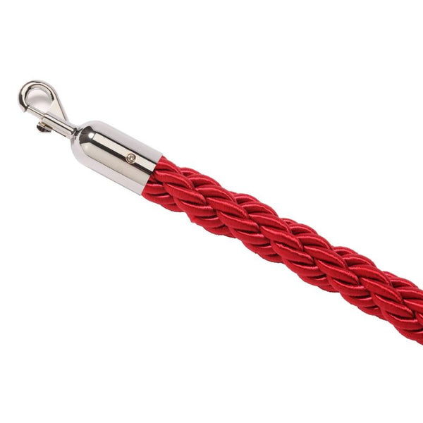 Corde de balisage rouge avec fermeture argentée de 200 cm.