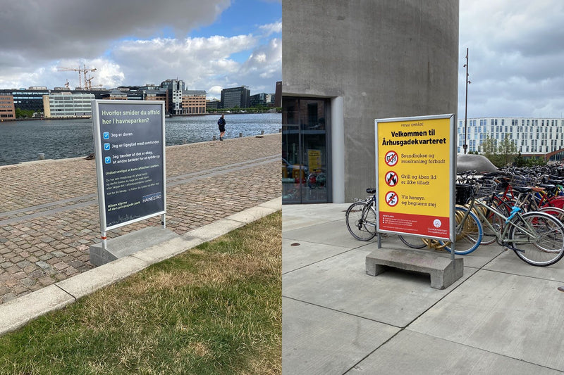 Panneau stop-trottoir B0 avec base en béton