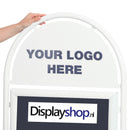 Stoepbord B2 Rond Staal Wit