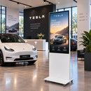 Totem d’affichage digital LG 43" 4K sur roulettes – Blanc – Écran publicitaire professionnel 24/7 – Avec CMS, gestion web, planificateur de contenu & éditeur