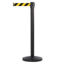 Poteau de délimitation noir avec bande rétractable de 490 cm