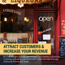 Panneau néon LED OPEN blanc