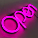 Panneau néon LED OPEN Rose 