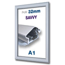 Cadre clic-clac Savvy 32 mm Argenté
