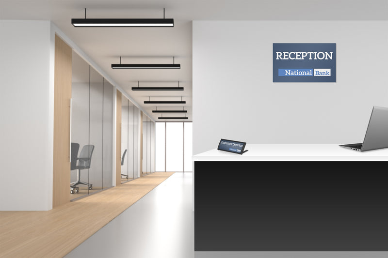 Porte-nom de bureau Premium Noir 56x150mm