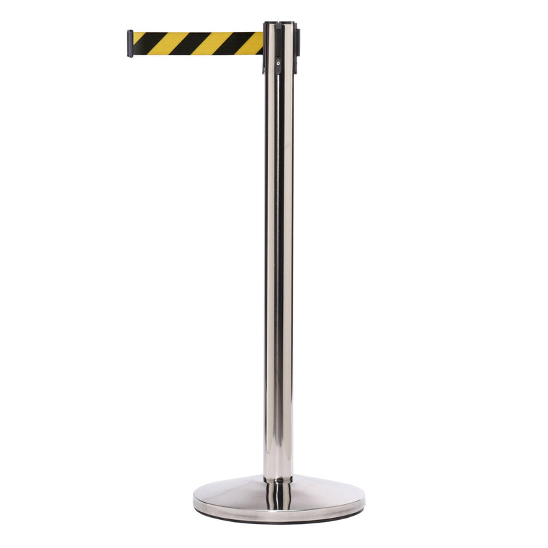 Poteau de Séparation avec Bandes Rétractables 300 cm Chromé