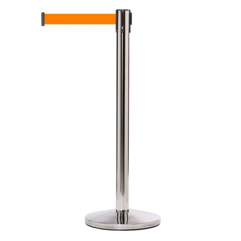 Poteau de Séparation avec Bandes Rétractables 300 cm Chromé