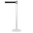 Poteau de Séparation avec Bandes Rétractables 300 cm Blanc