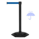 Poteau de délimitation extérieur noir avec bande rétractable de 340 cm