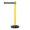 Poteau de délimitation jaune avec bande rétractable 340 cm