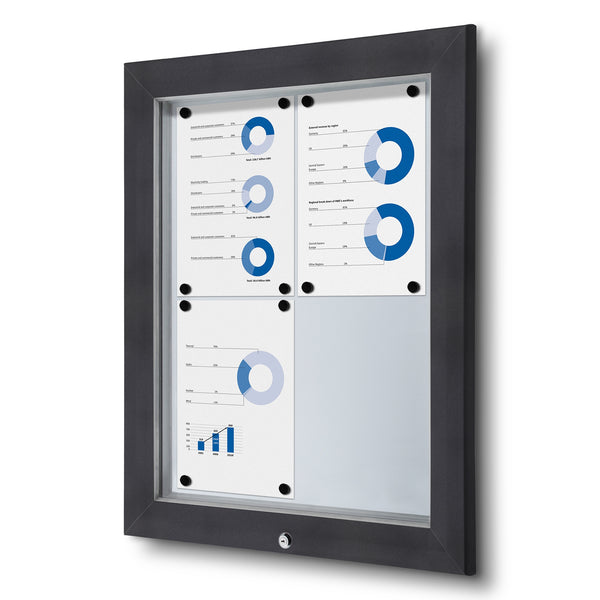 Premium Vitrinekast avec Whiteboard Buiten 4xA4 Anthracite